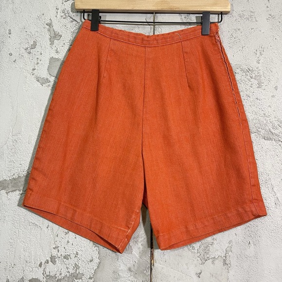 Vintage 70s Hand Made Women's Shorts Size 23x6.5 Talon Zipper - Picture 1 of 5
